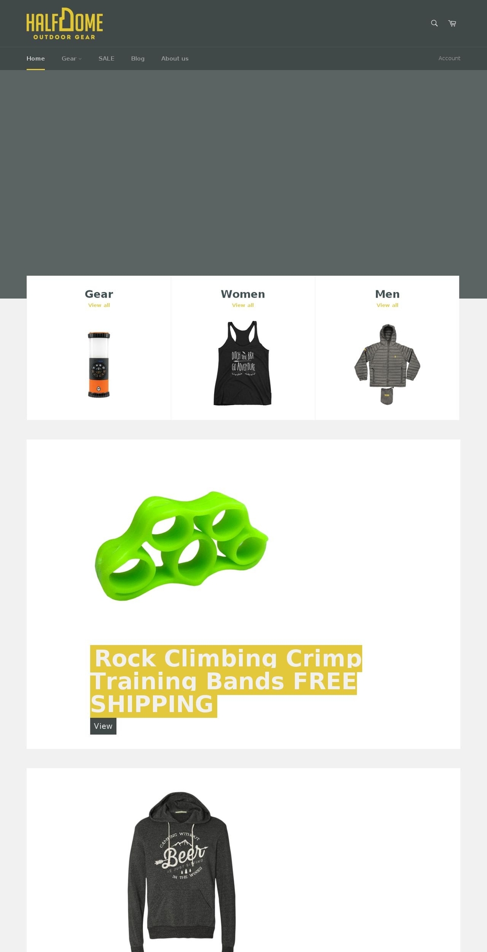 halfdomeoutdoorgear.com — Shopify storefront screenshot