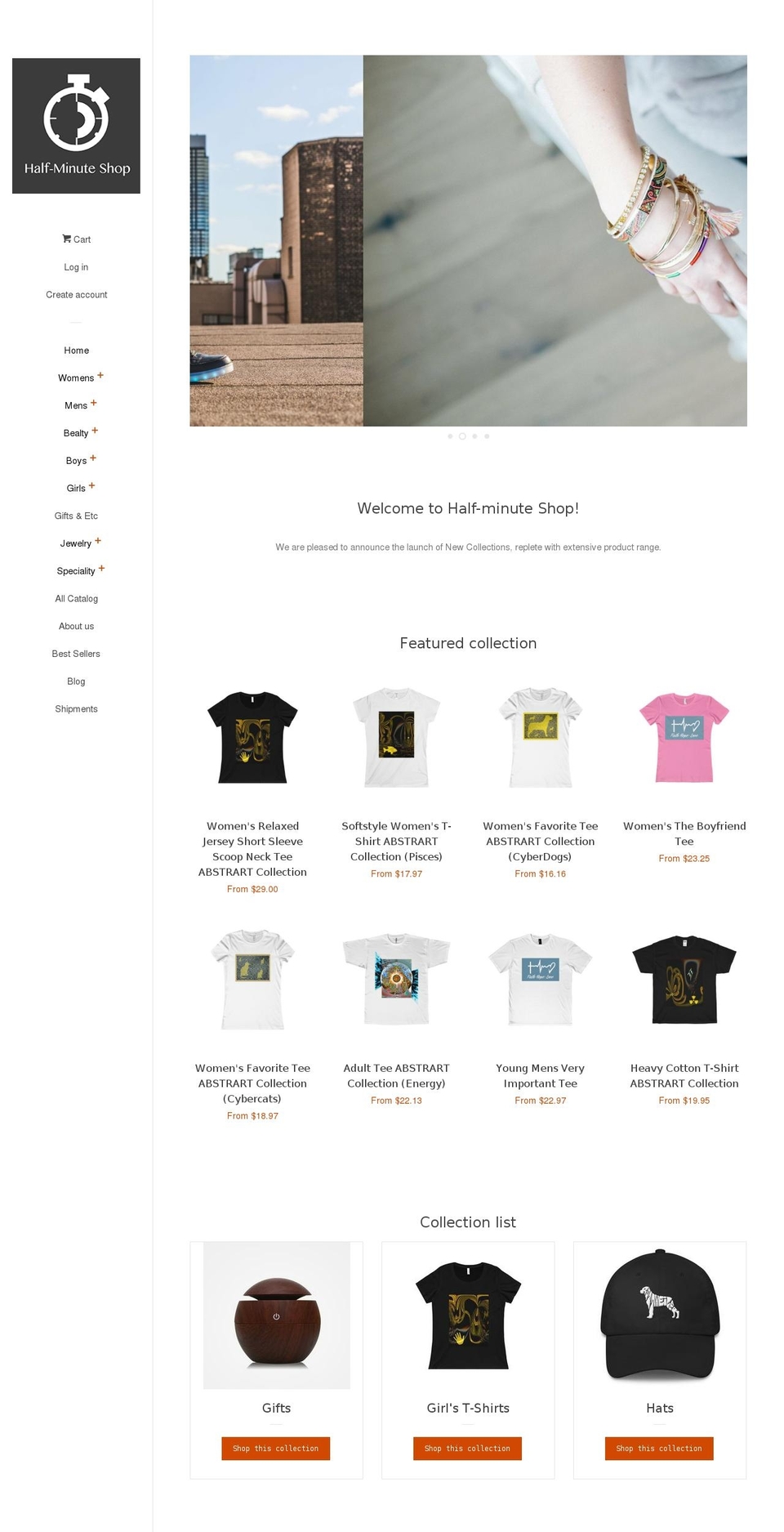 halfminuteshop.com — Shopify storefront screenshot
