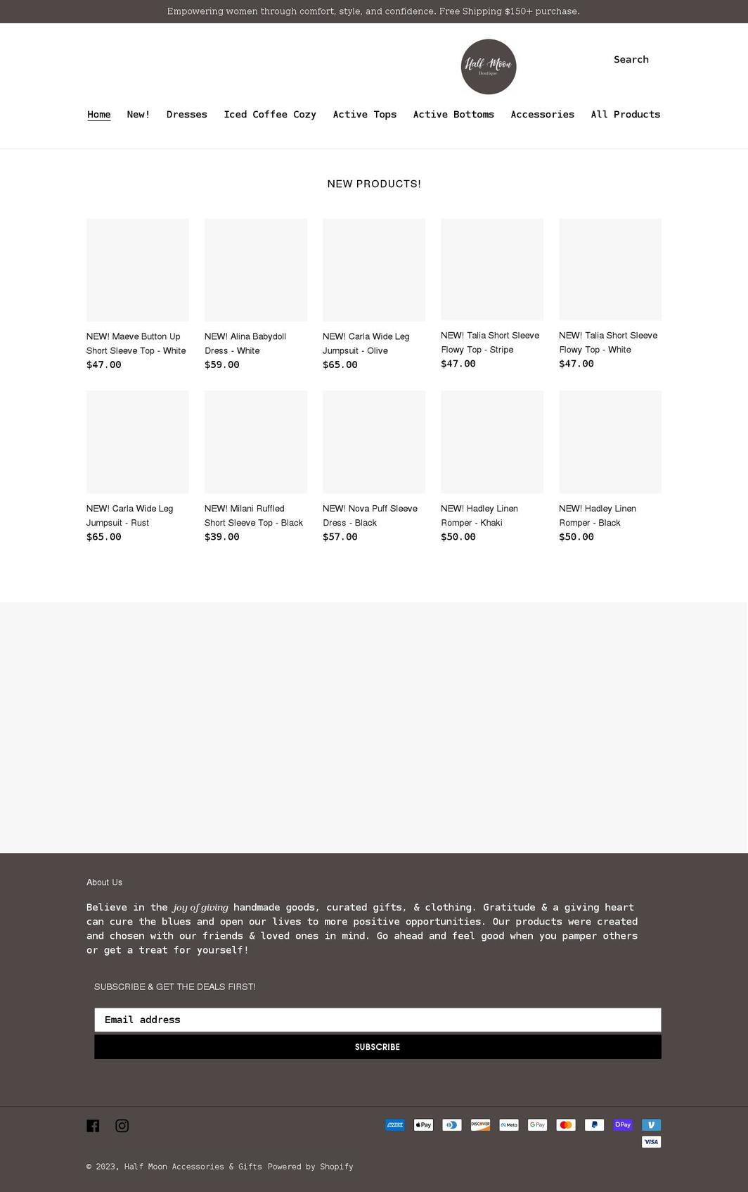 halfmoonhawaii.com shopify website screenshot