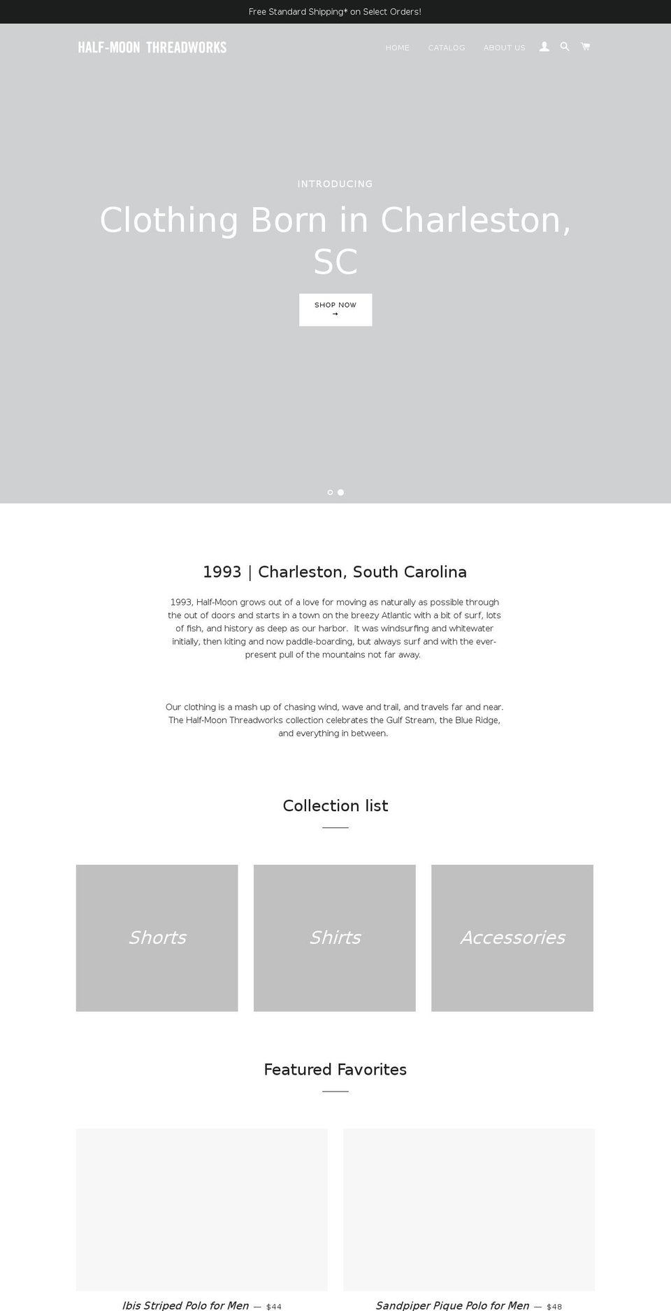 halfmoonthreadworks.com — Shopify storefront screenshot