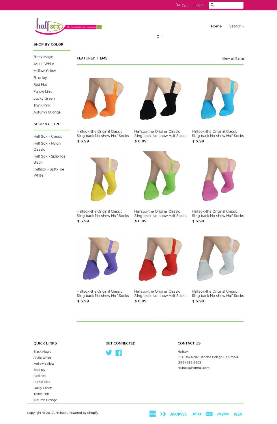 halfsocks.com shopify website screenshot