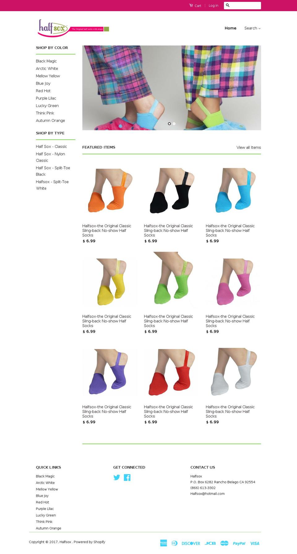 halfsox.com shopify website screenshot