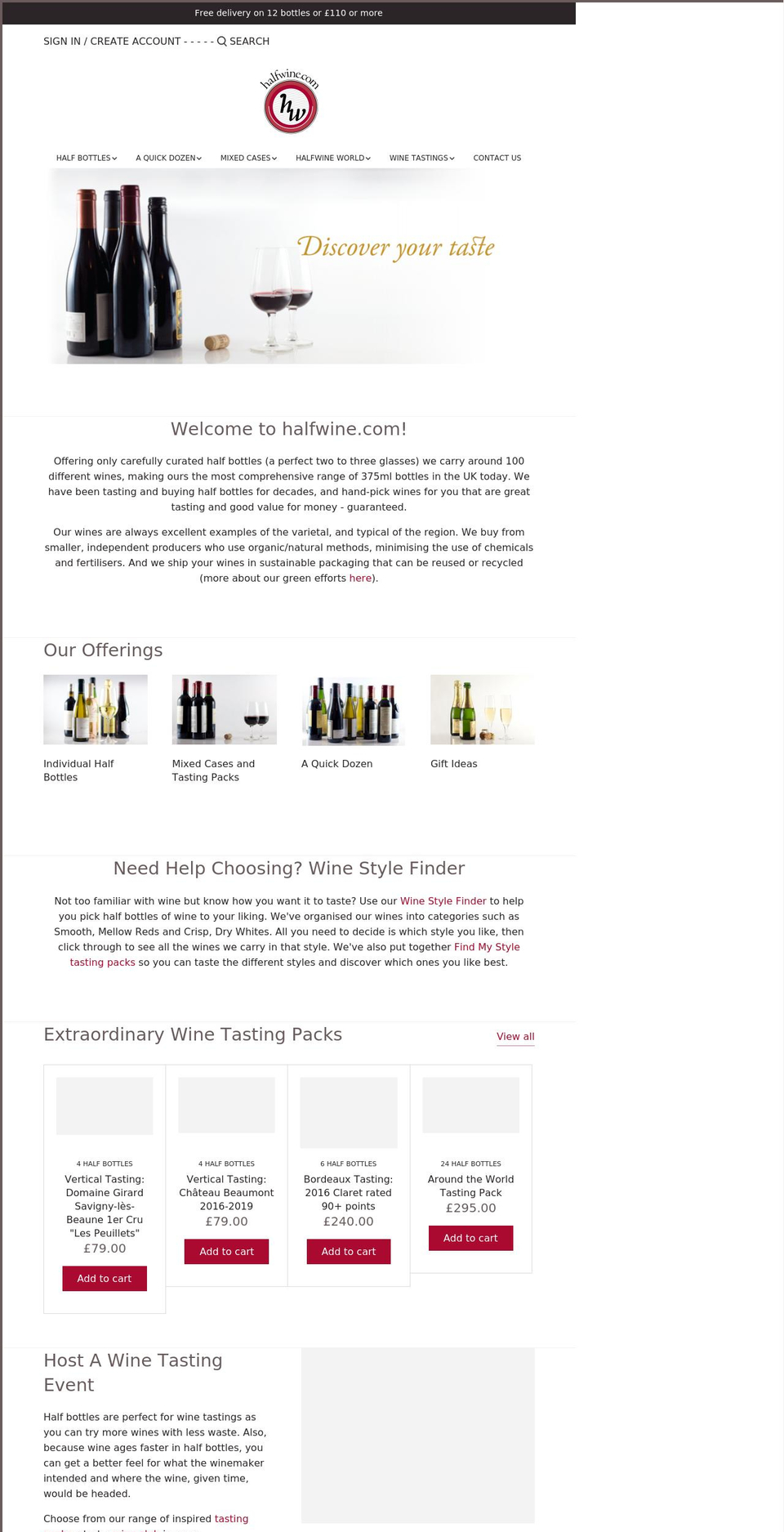 halfwine.com shopify website screenshot