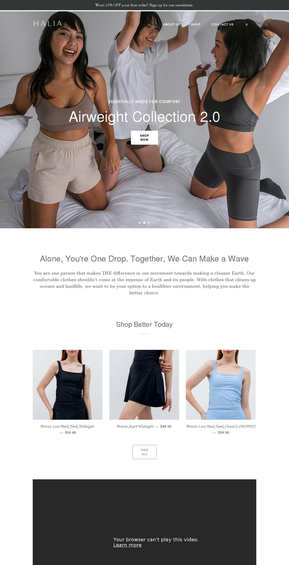 Pixibo TBYB Shopify theme site example halia-lifestyle.com