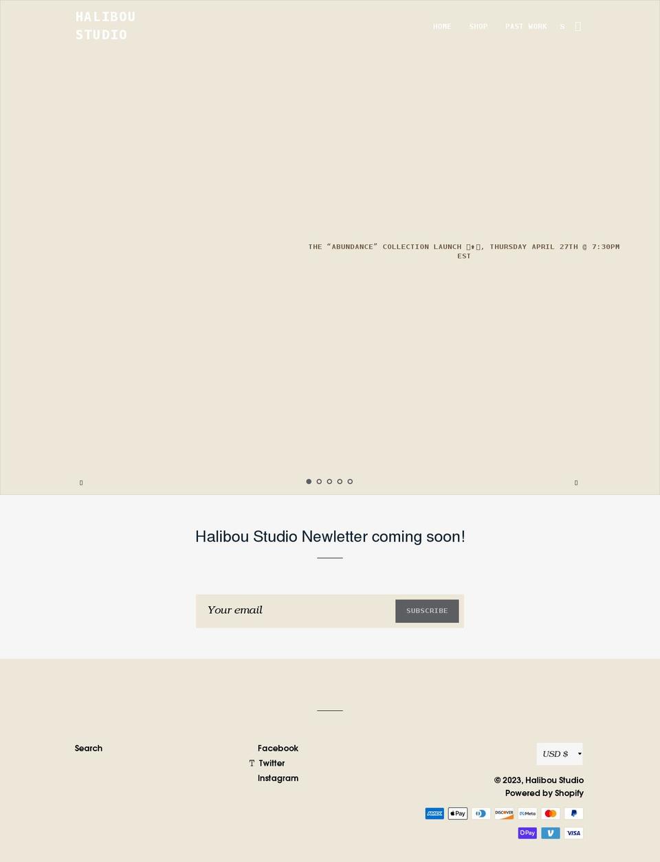 haliboustudio.com shopify website screenshot
