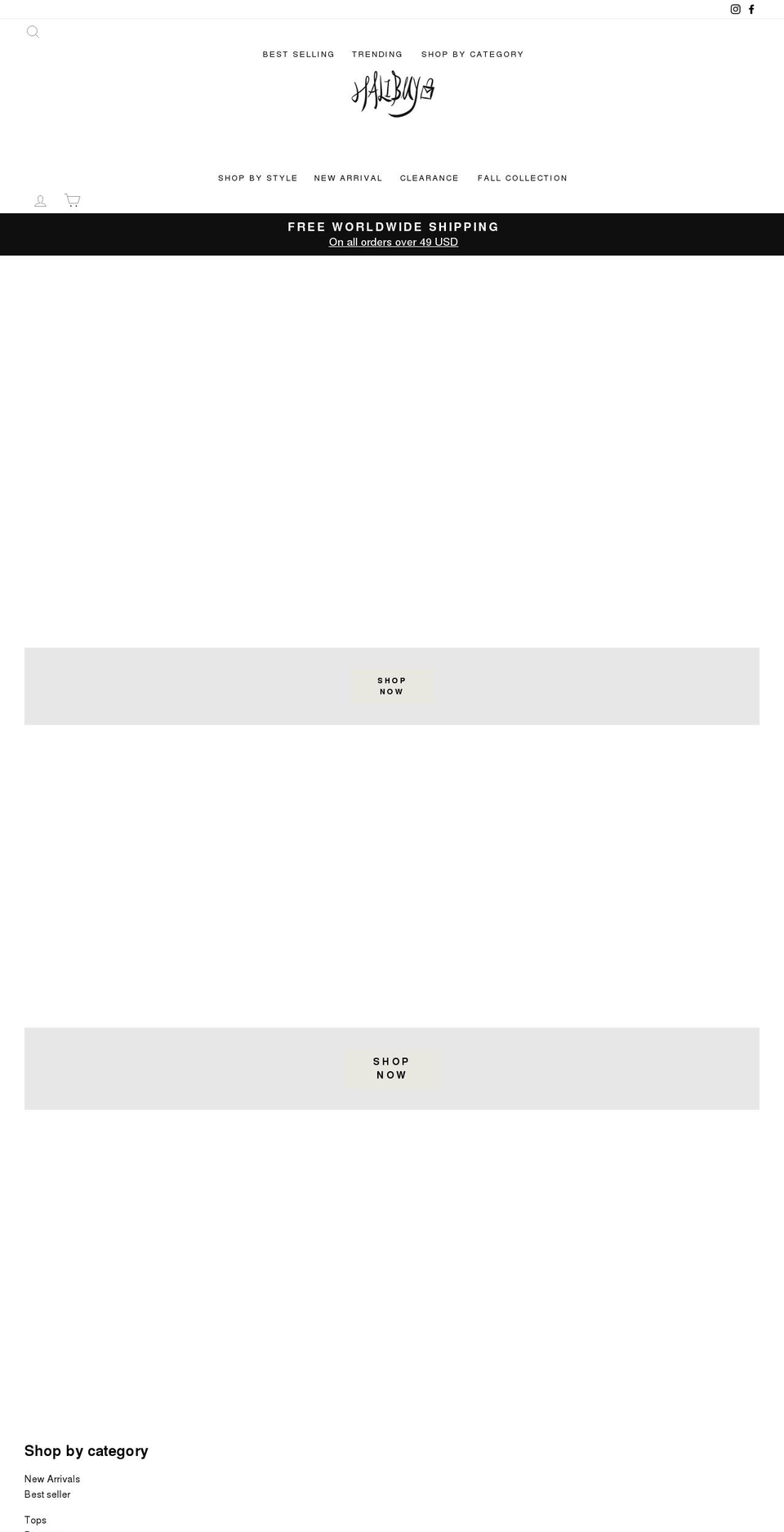 halibuyfashion.com shopify website screenshot