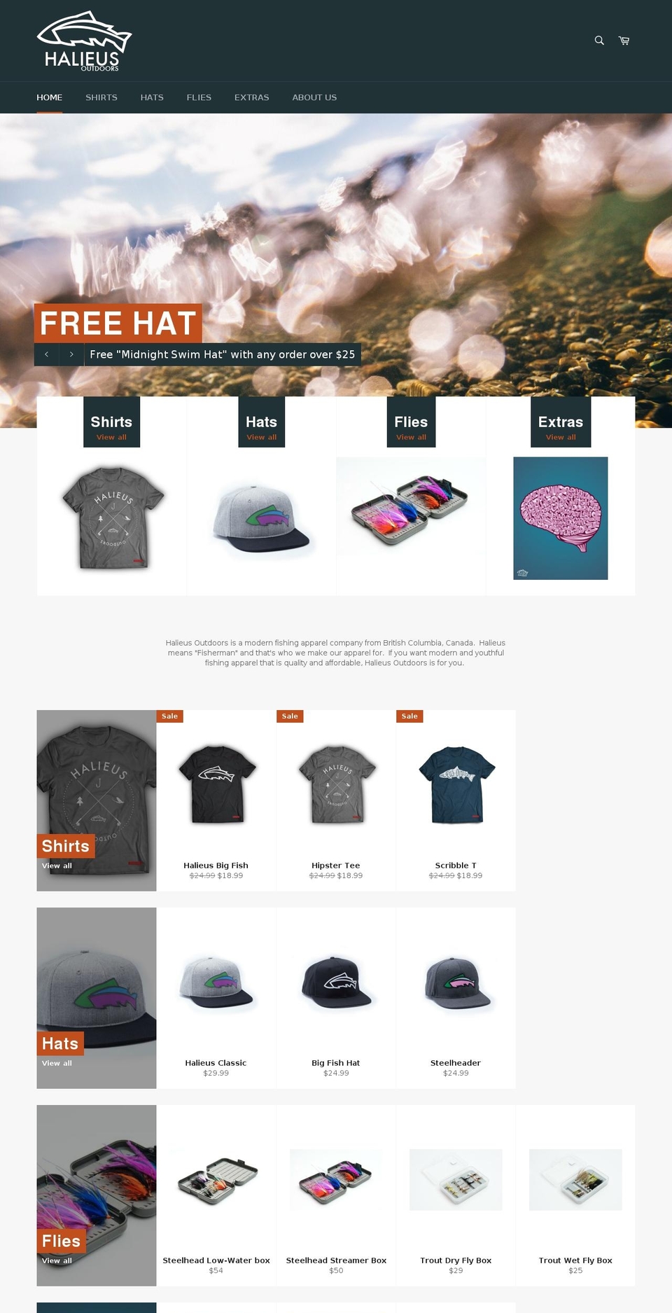 halieusoutdoors.com shopify website screenshot