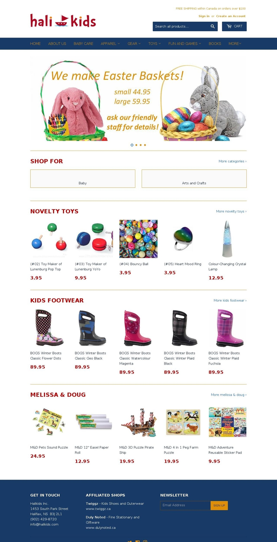 halikids.ca shopify website screenshot