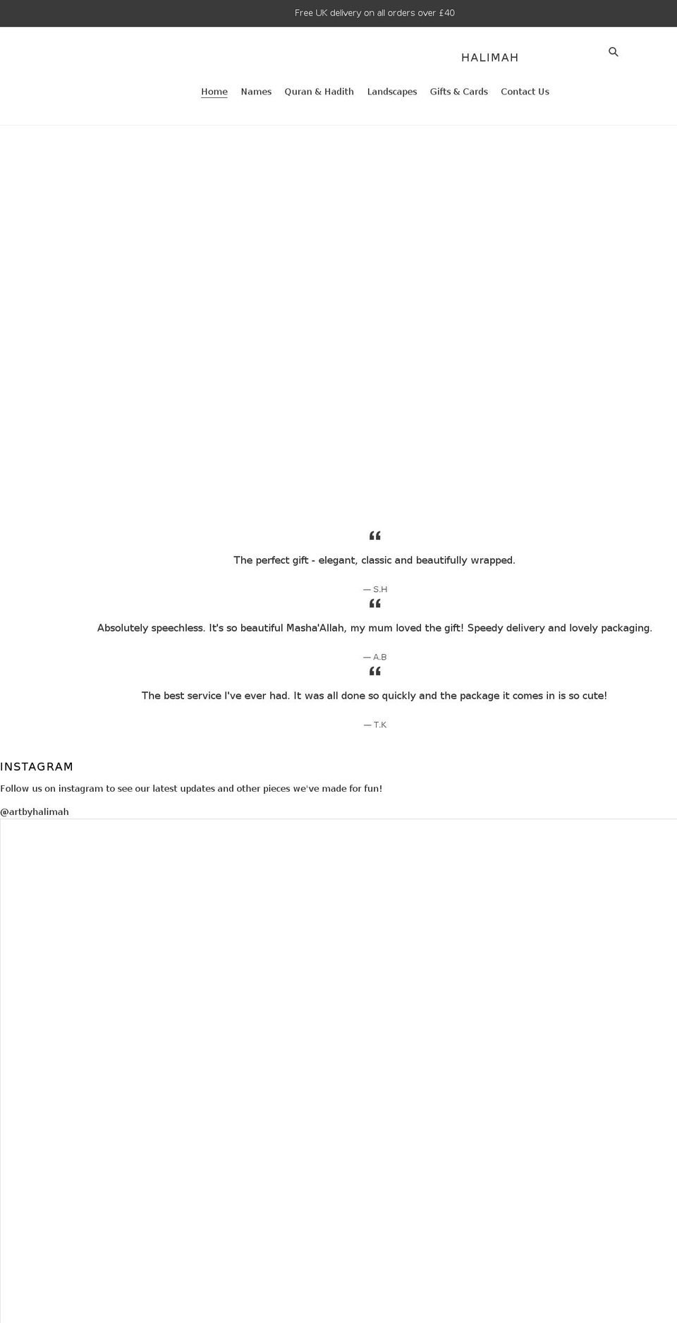 halimah.com shopify website screenshot