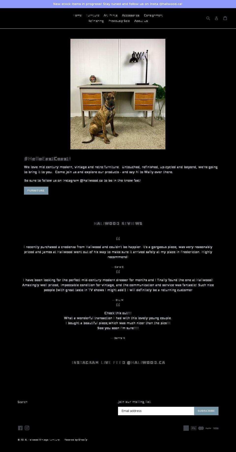 haliwood.ca shopify website screenshot