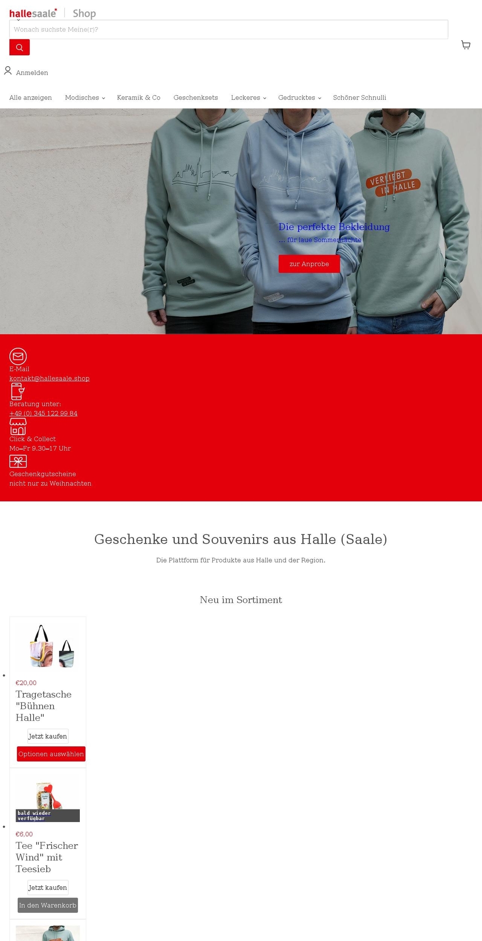 hallesaale.shop shopify website screenshot