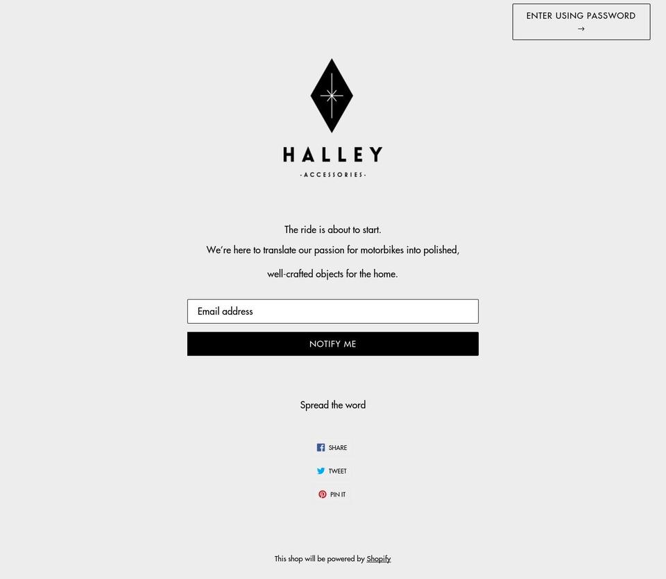 halleyaccessories.com — Shopify storefront screenshot