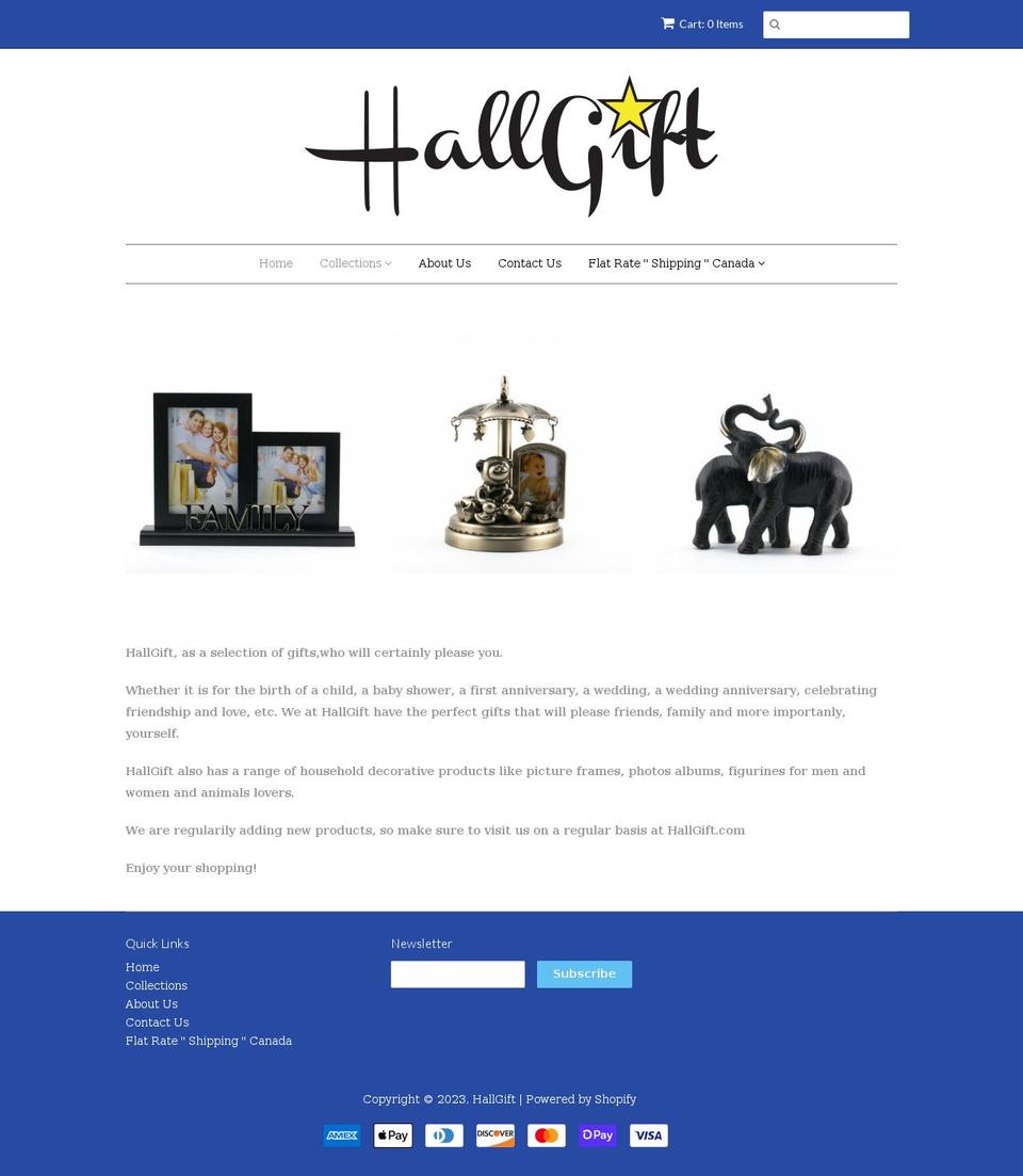 hallgift.com shopify website screenshot