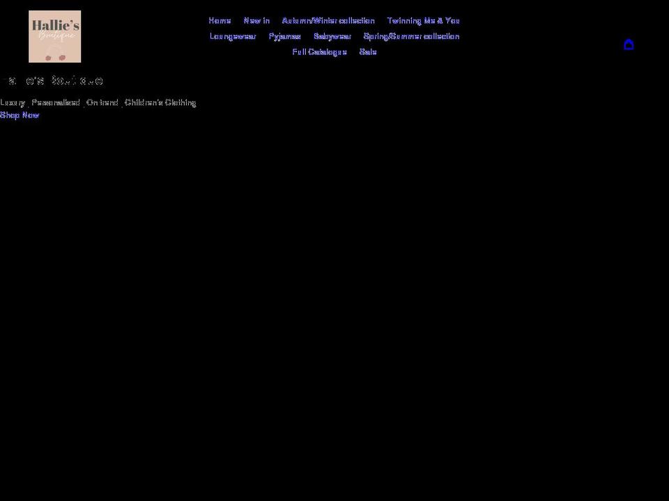 halliesboutique.co.uk shopify website screenshot