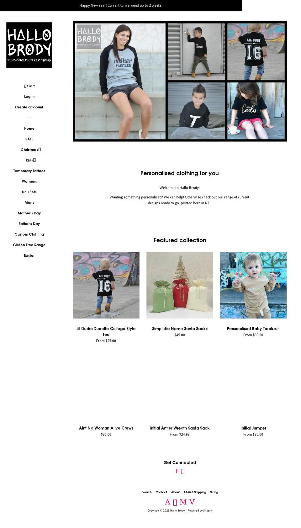 hallobrody.com — Shopify storefront screenshot