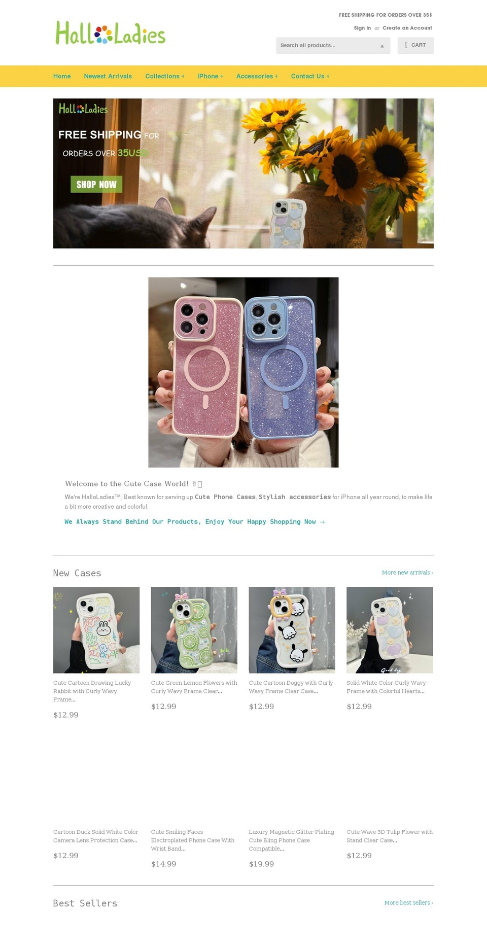 halloladies.com shopify website screenshot