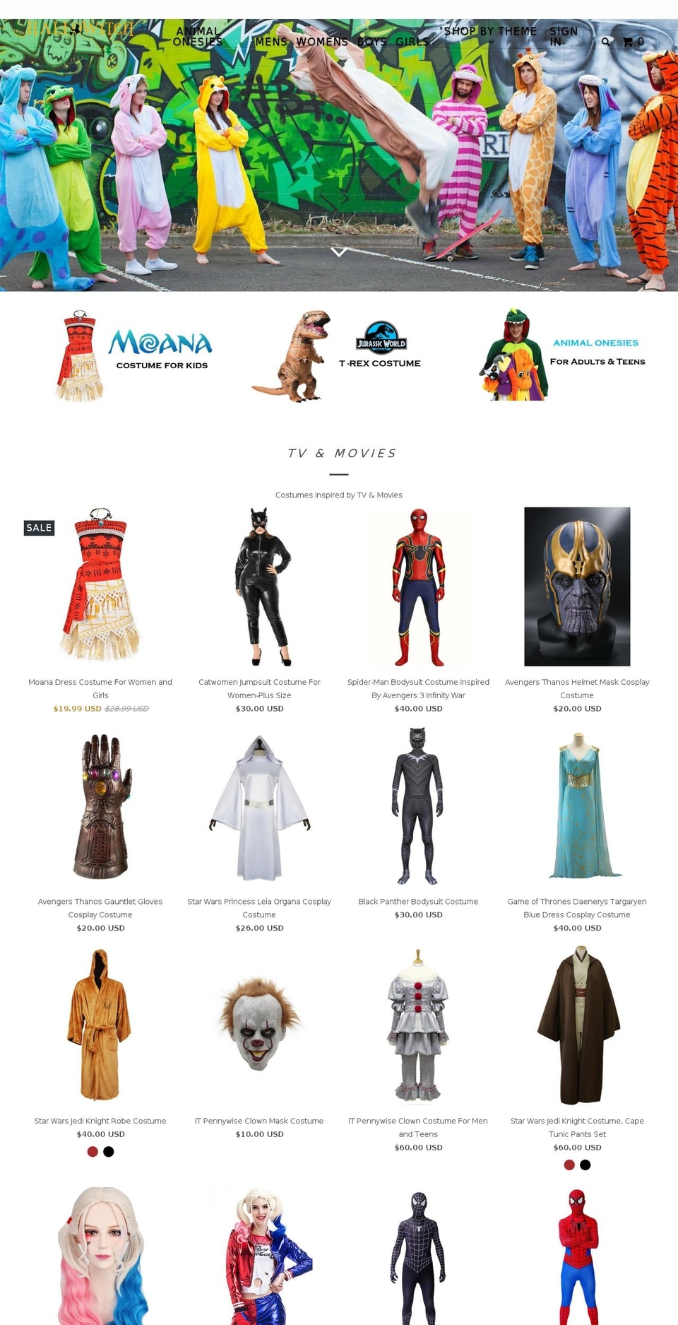 halloweencostumes.online shopify website screenshot