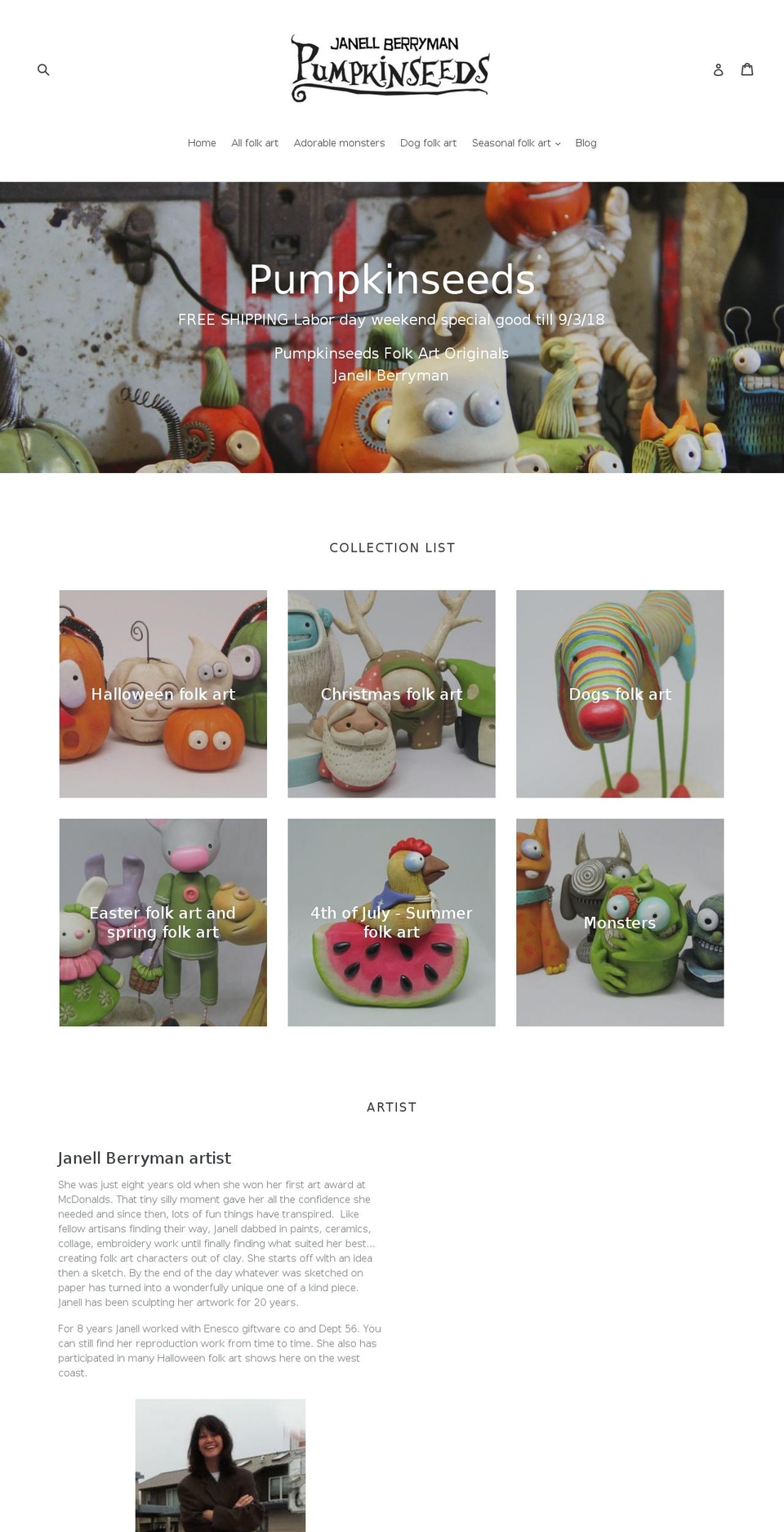 halloweenfolkart.com — Shopify storefront screenshot
