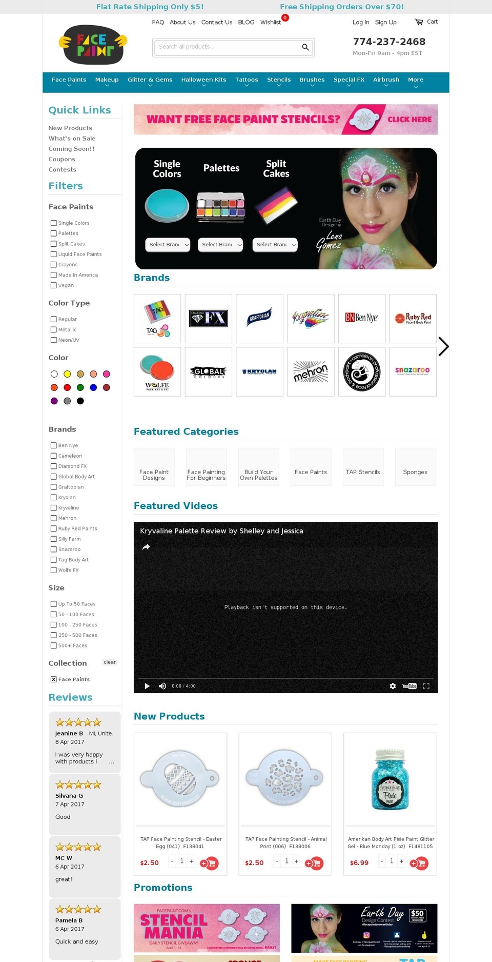 Facepaint Shopify theme site example halloweenmakeupkit.com