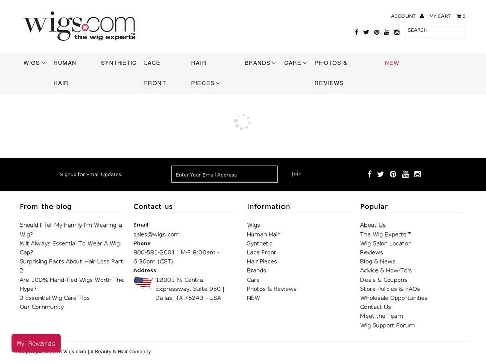 halloweenwig.net shopify website screenshot