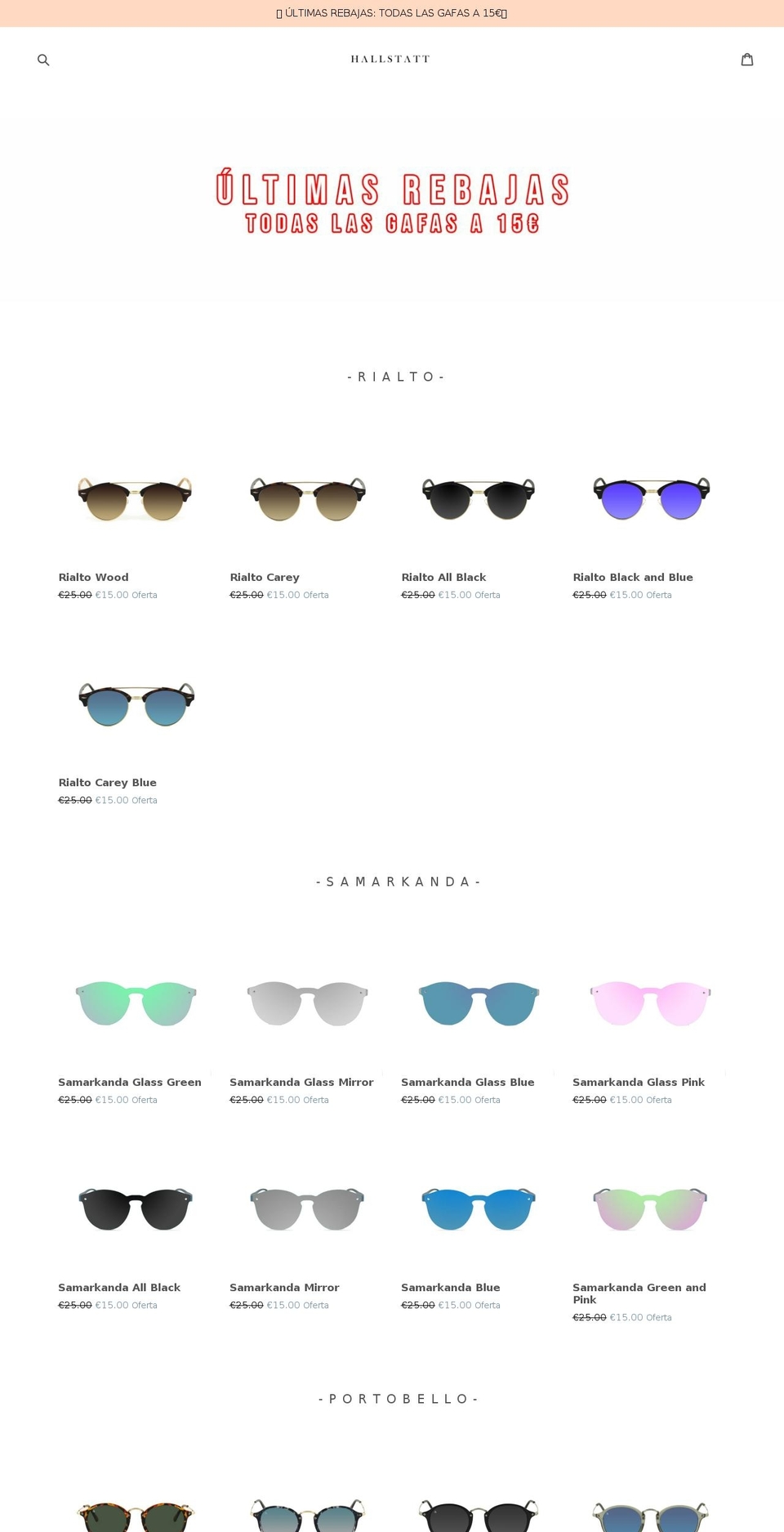 hallstattco.com — Shopify storefront screenshot