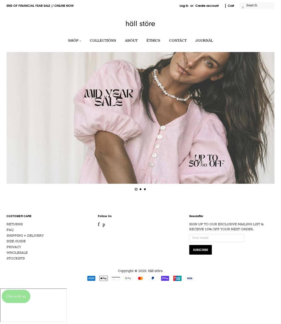 hallstore.com.au shopify website screenshot