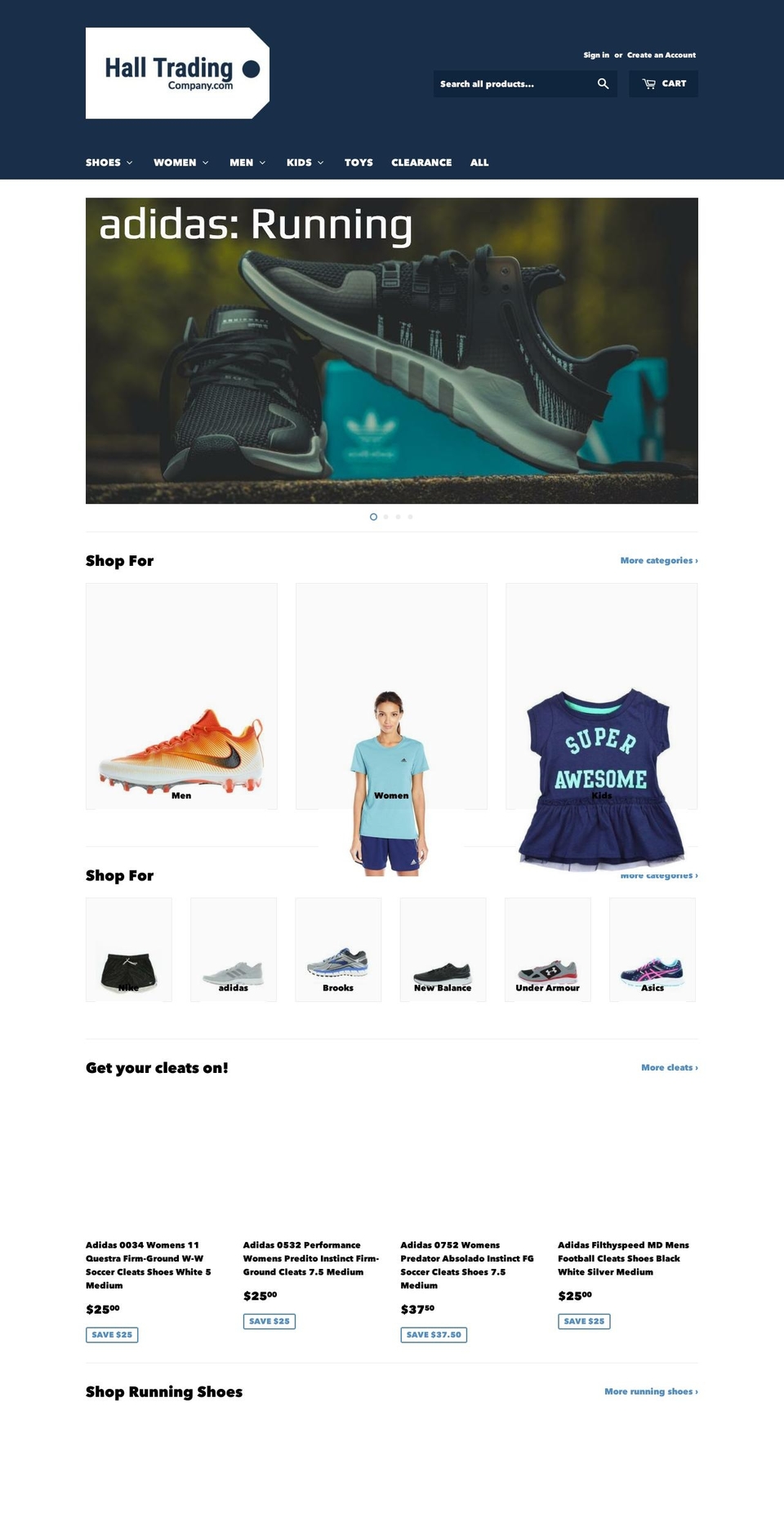 halltradingcompany.com shopify website screenshot
