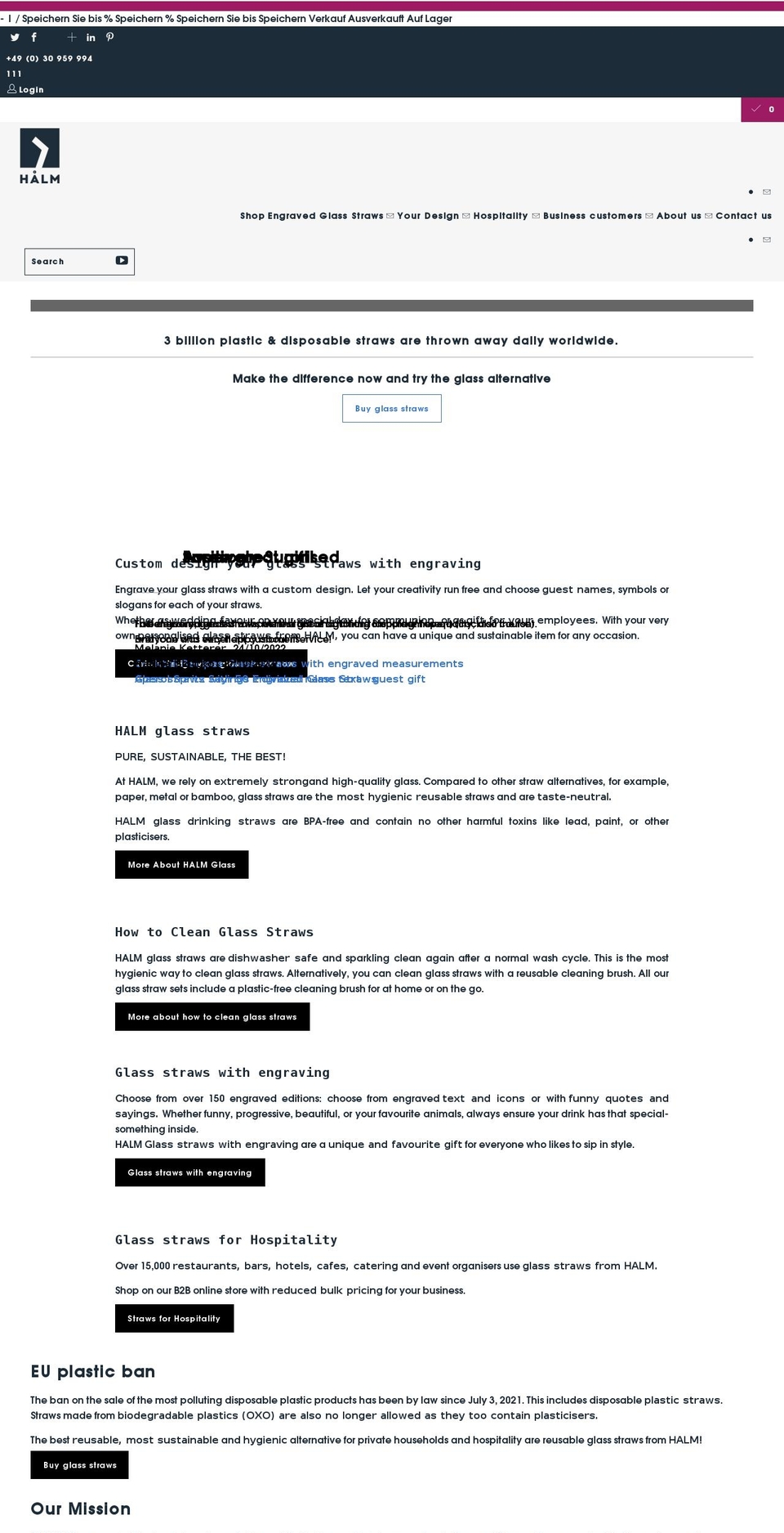 halmstraws.co.uk shopify website screenshot