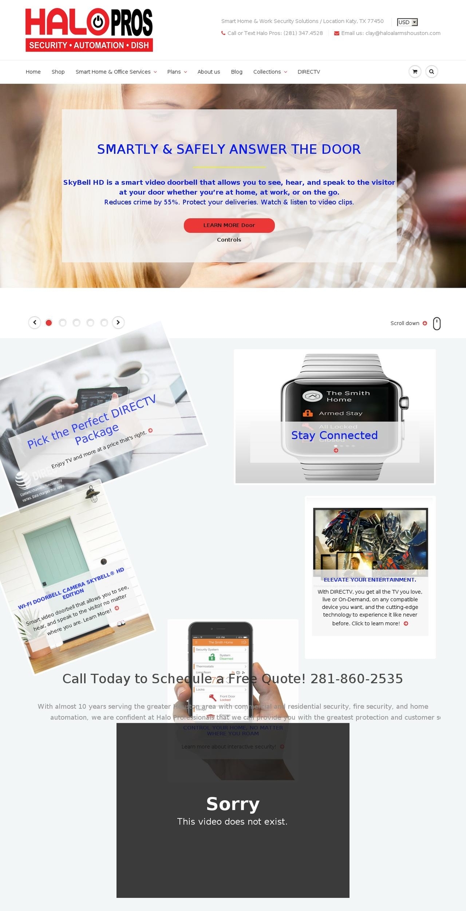 haloalarmshouston.com shopify website screenshot