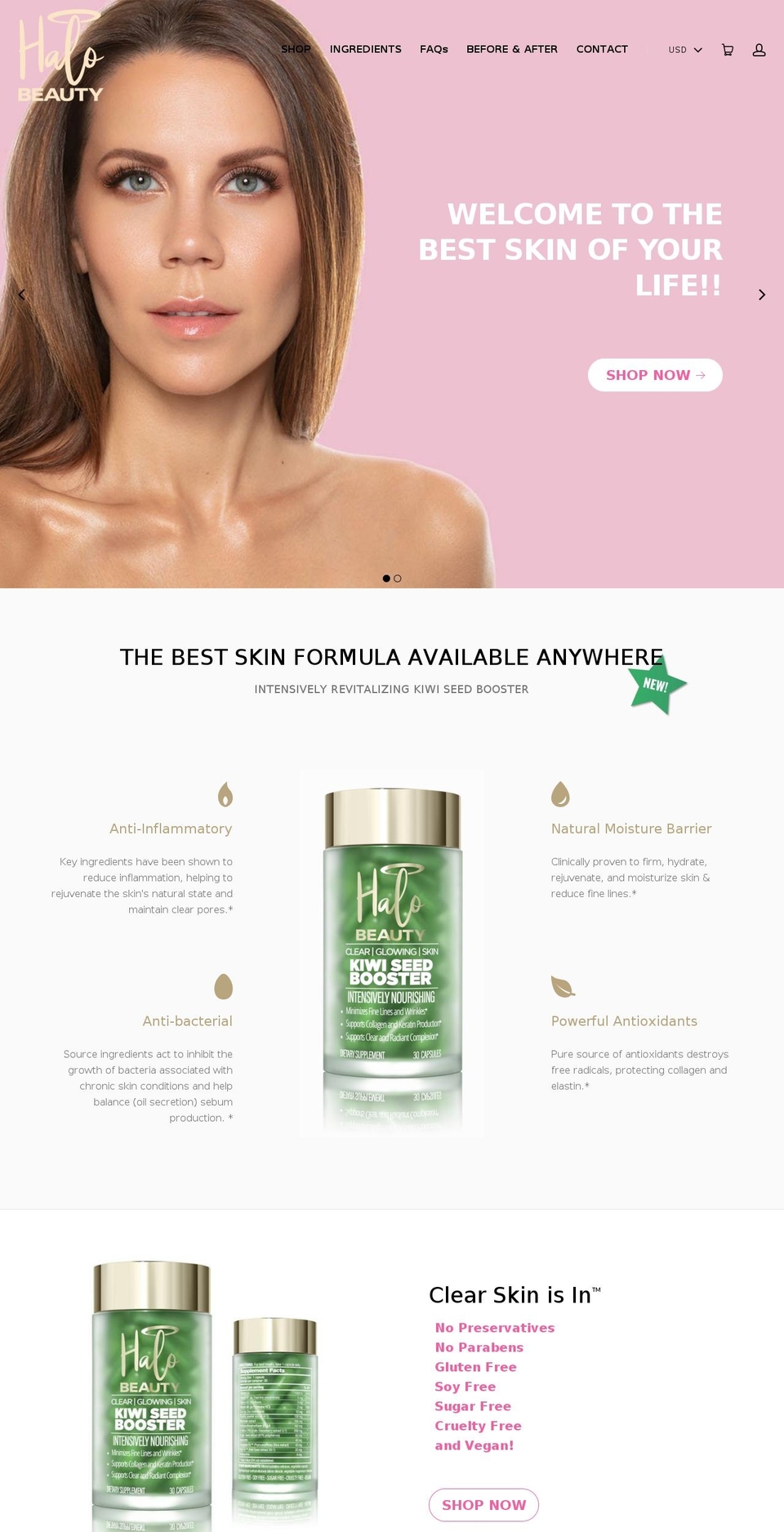 halobeauty.com shopify website screenshot