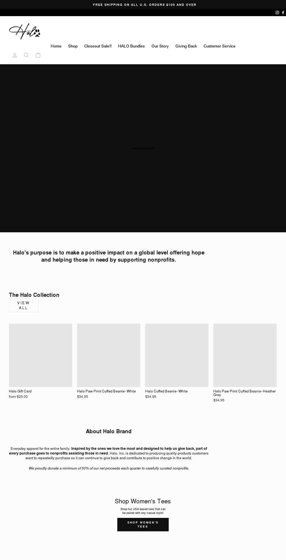 halobrand.com shopify website screenshot