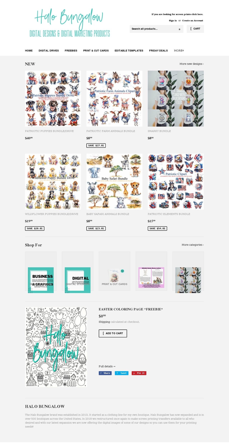 halodigitals.com shopify website screenshot