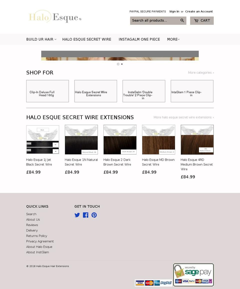 haloesque.com — Shopify storefront screenshot