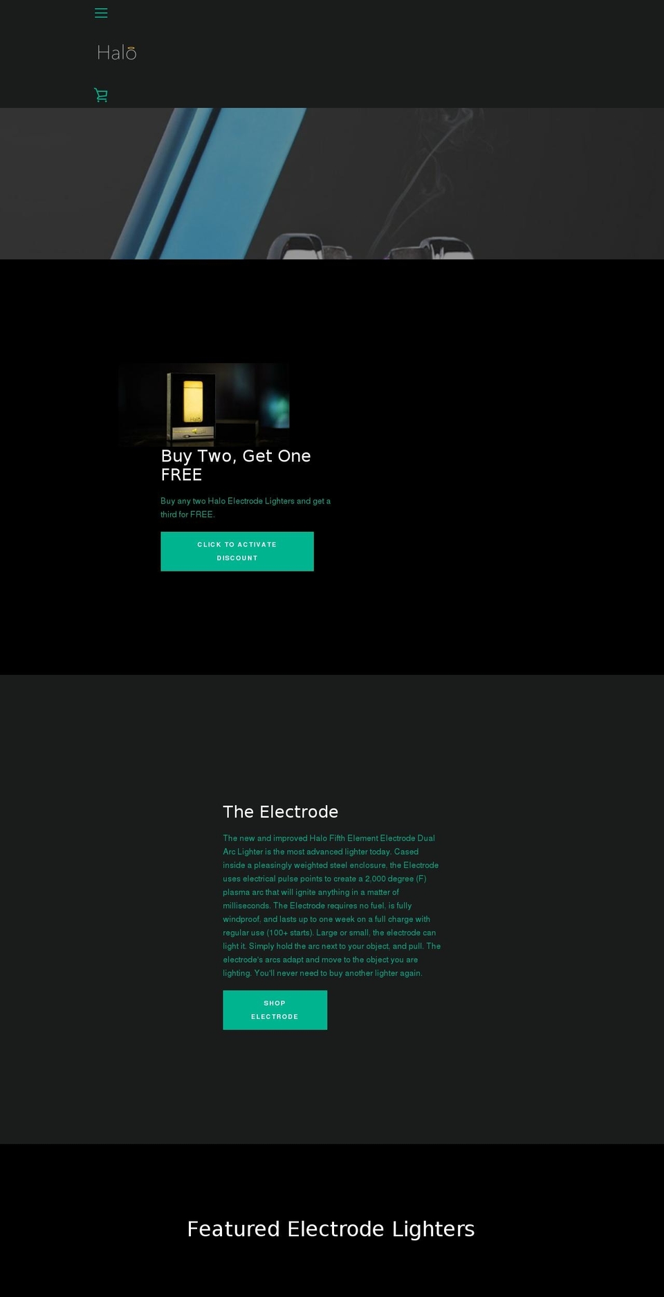 halolighters.com — Shopify storefront screenshot