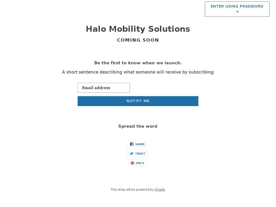 halomobilitysolutions.com shopify website screenshot