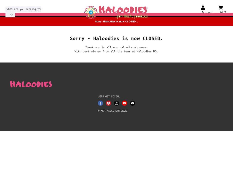 haloodies.com shopify website screenshot