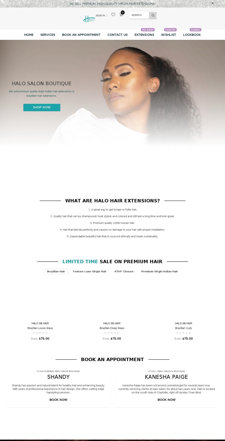 Cospora--sections-ready with Installments Shopify theme site example halosalonboutique.com