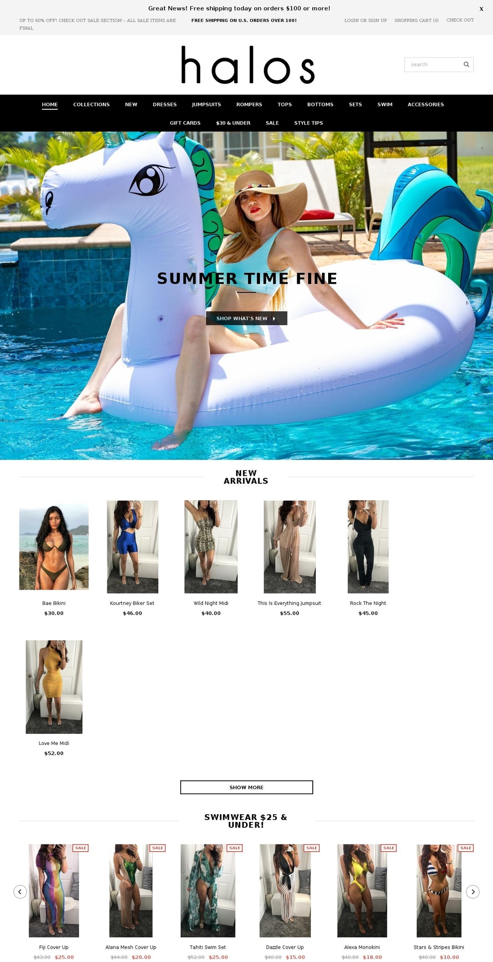 halosboutique.com — Shopify storefront screenshot