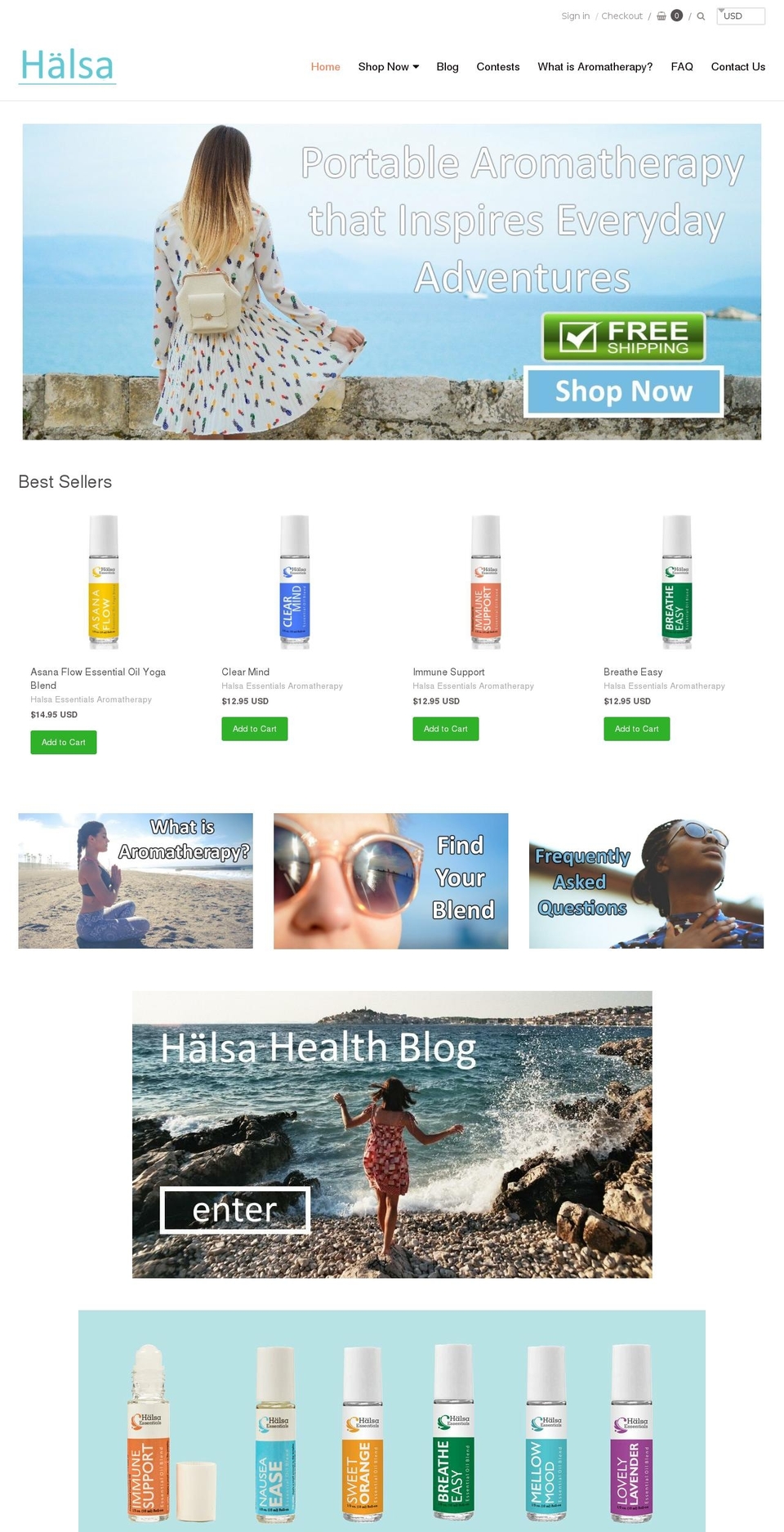 halsaessentials.com shopify website screenshot
