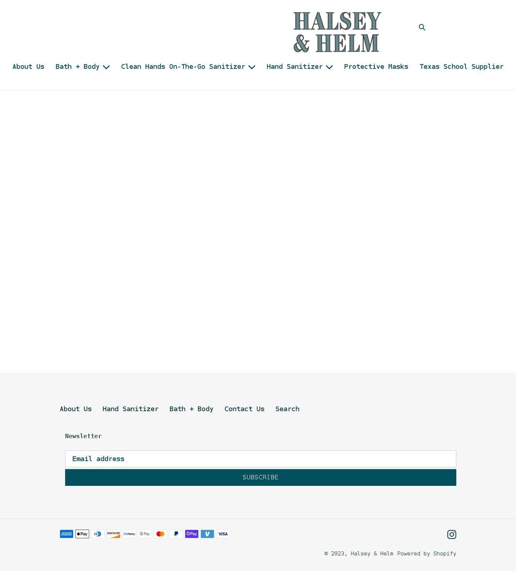 halseyandhelm.com shopify website screenshot
