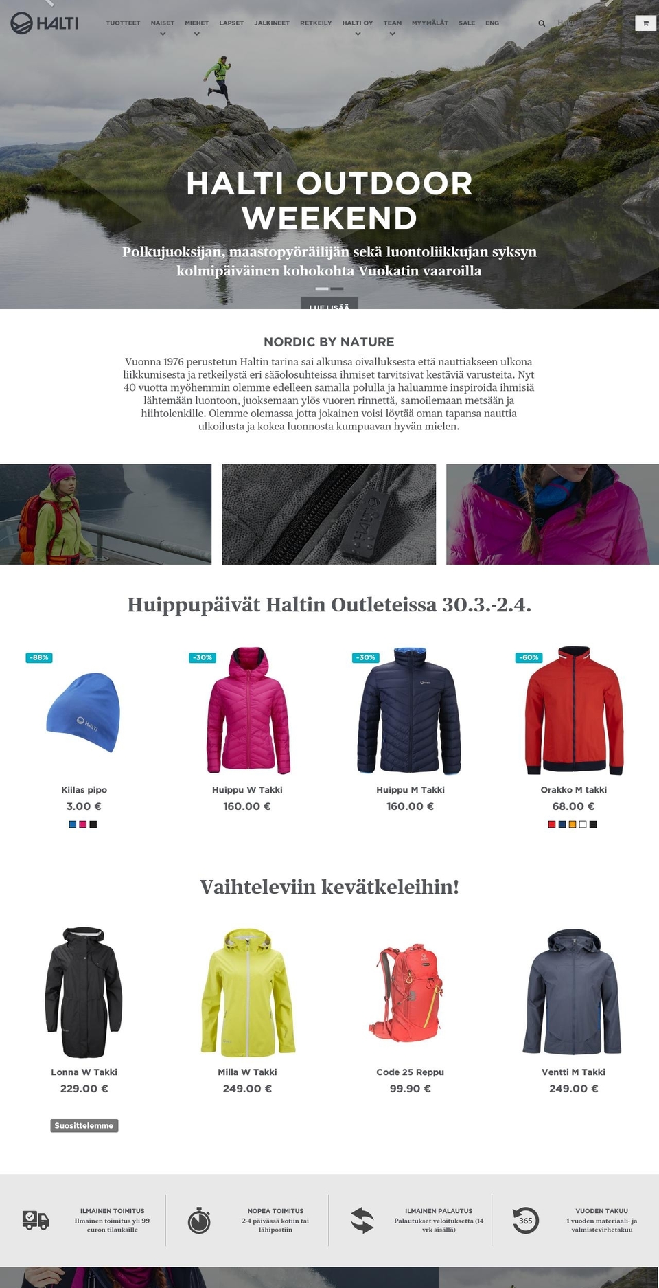Kesä Shopify theme site example halti.fi