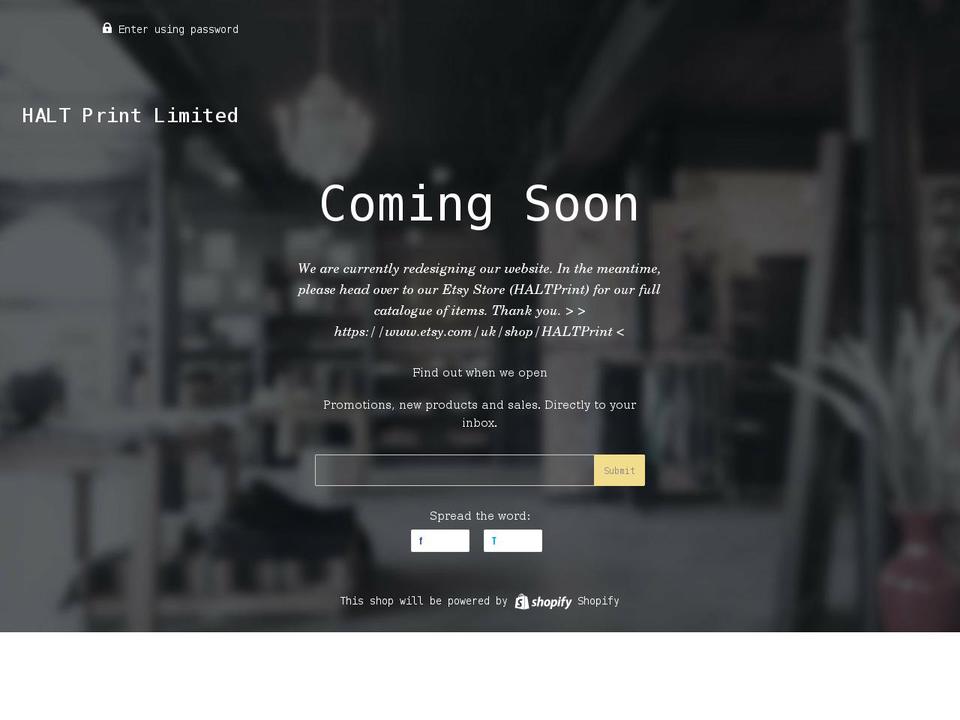 haltprint.com — Shopify storefront screenshot