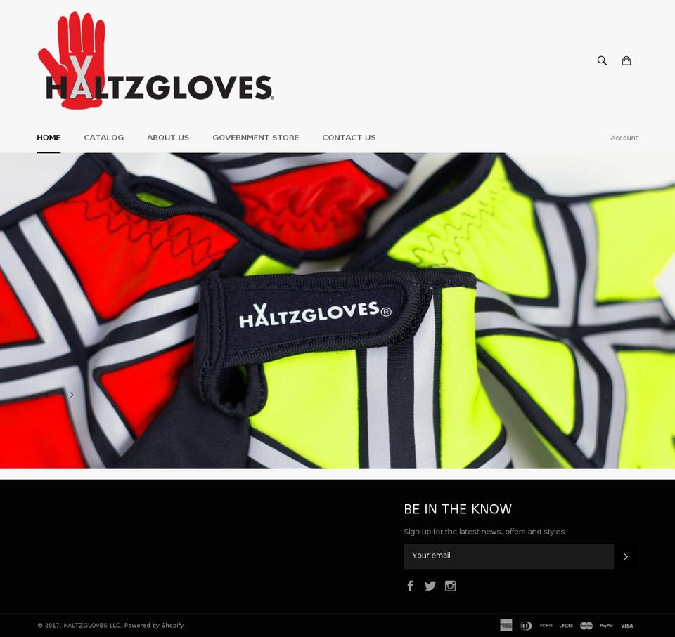 haltzgloves.com shopify website screenshot