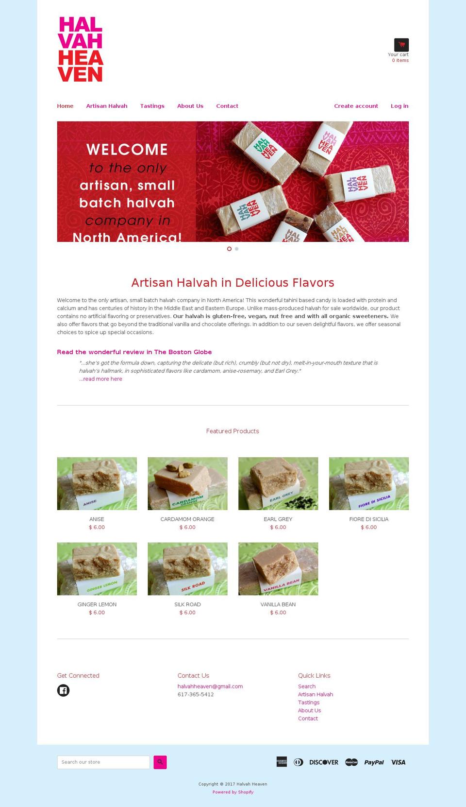 halvahheaven.com shopify website screenshot