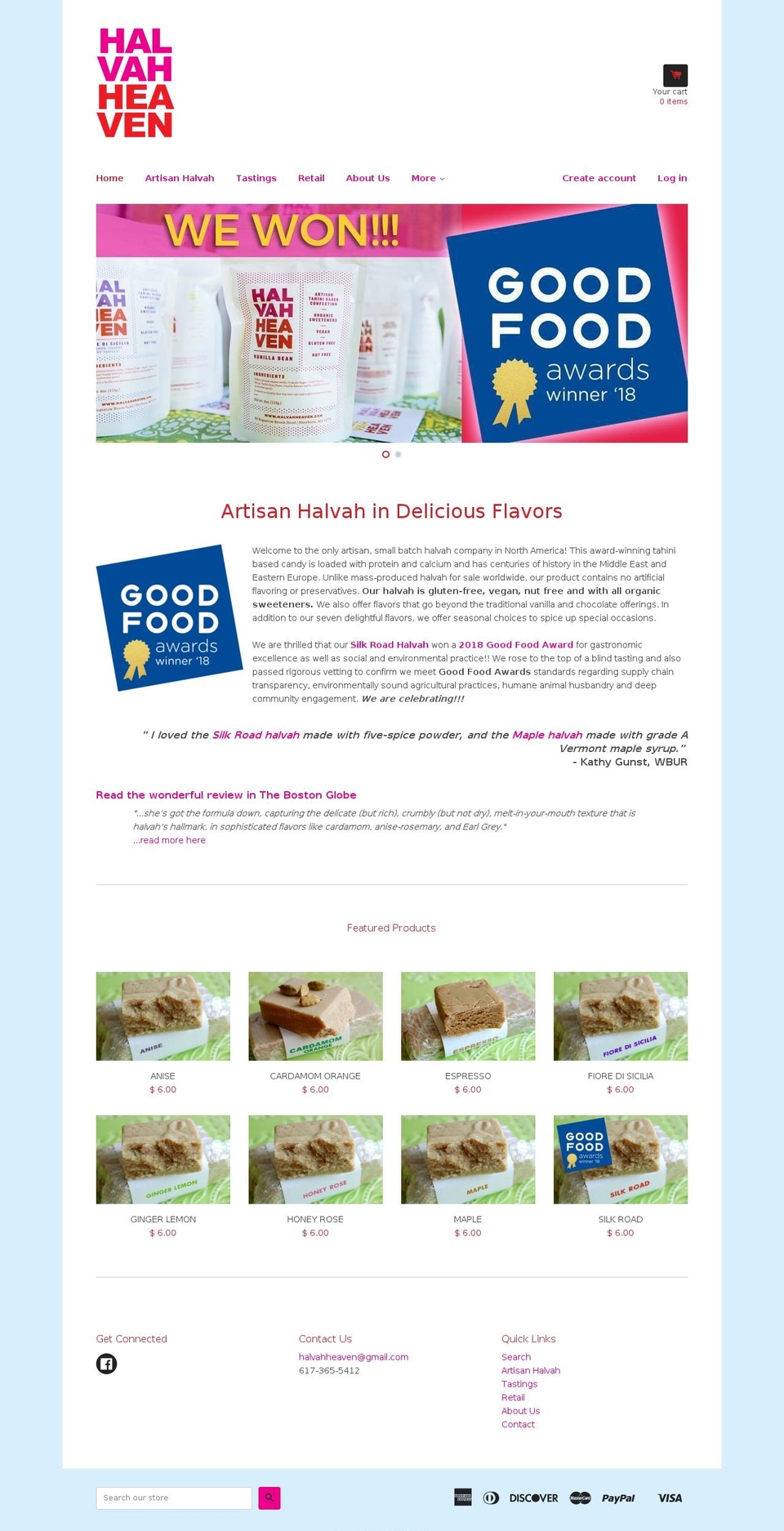 halvahheaven.net shopify website screenshot