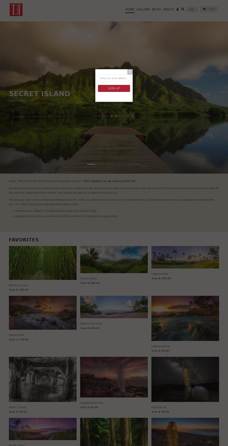 hamaiphotography.com — Shopify storefront screenshot