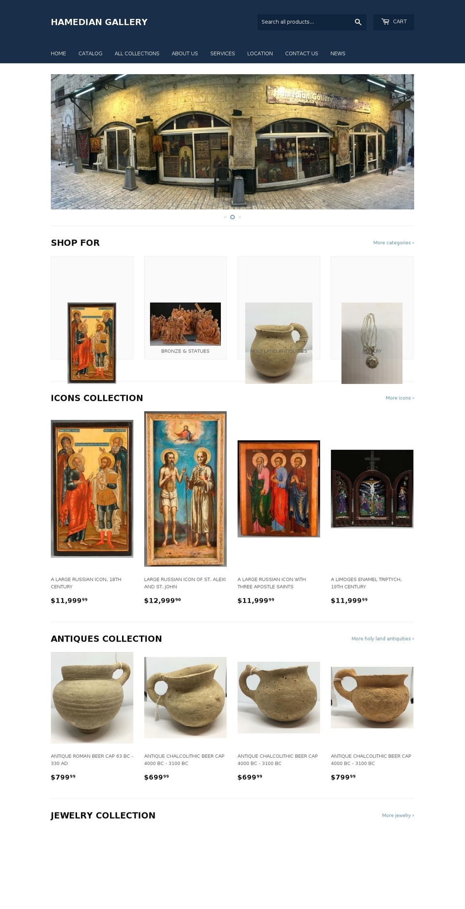 hamediangallery.com shopify website screenshot