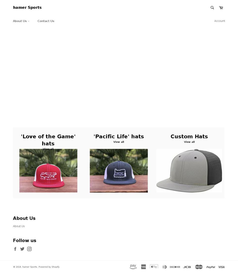 hamersports.com — Shopify storefront screenshot