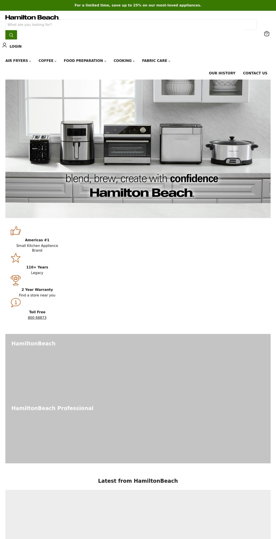 hamiltonbeach-me.com shopify website screenshot