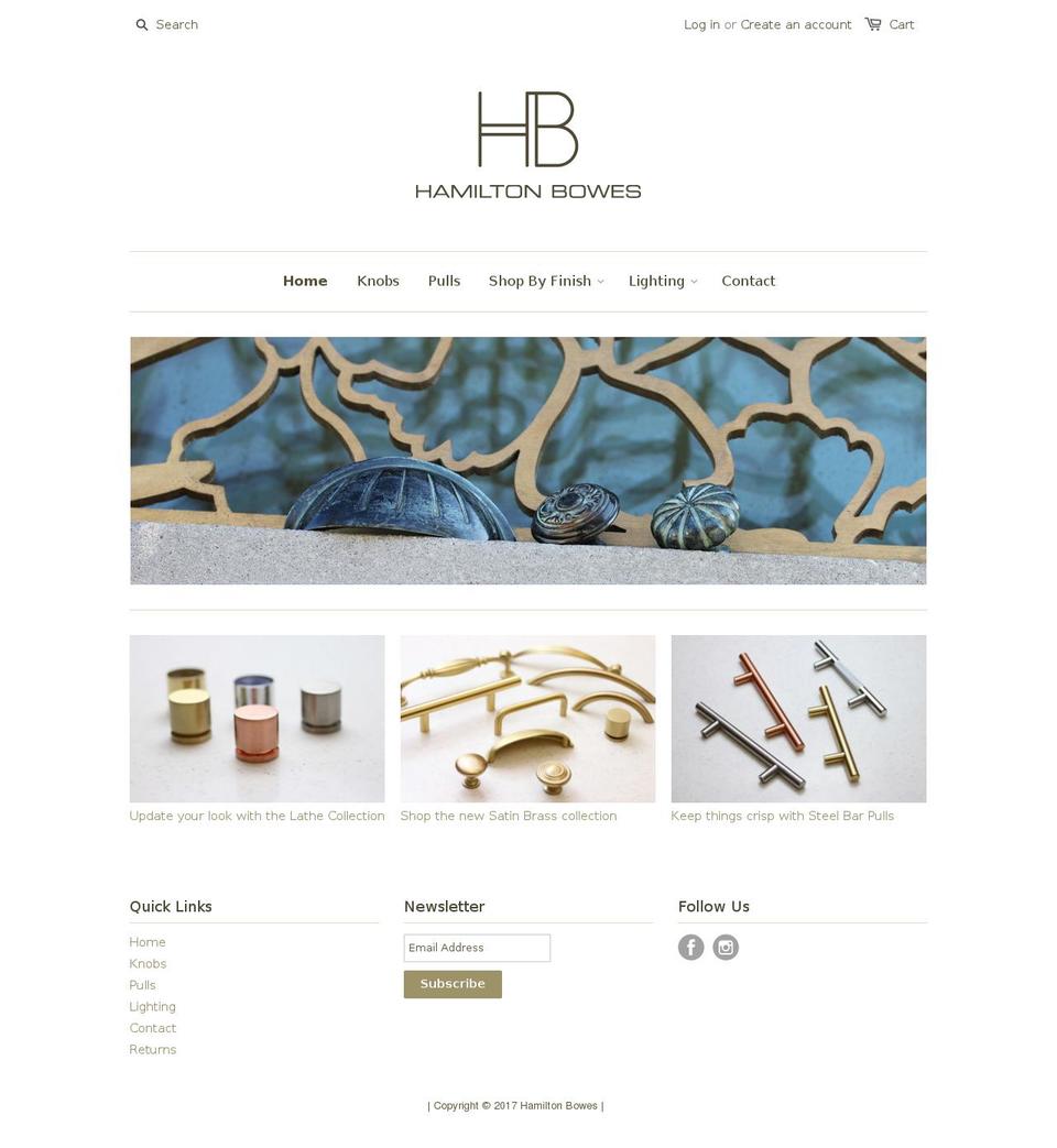 hamiltonbowes.com shopify website screenshot